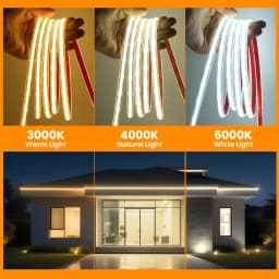 12V 24V IP68 COB LED Strip Black PCB 1m-20m 320LEDs/m COB Light High Density RA90 Cool Nature Warm White Waterproof Outdoor Lamp