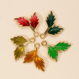 10Pcs 4 Colors New Enamel Maple Leaf Charm 19*24mm Pendant For DIY Necklace Earrings Keychain Jewelry Findings Making Wholesale