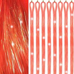 Gold and Silver Hair Sequin Set with 8 Pieces of 1600 Strands of Sparkling Hair for Christmas and Halloween Parties