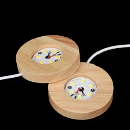 1/4PCS Wood Light Base USB Plug in 6/8Cm LED Night Lamp Colorful Art Ornament Crystal Glass LED Light for Epoxy Resin Base