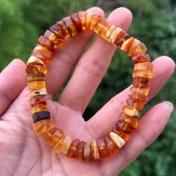 Yoowei 100% Real Amber Bracelet for Unisex Genuine Black Bead Irregular Natural Plant Medical Healing Jewelry Gift Wholesale