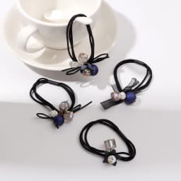 Sea Blue Tie Hair Rubber Band Six-Piece Pullover Rope Women's High Stretch Scrunch Hair Ornament Hair Rope