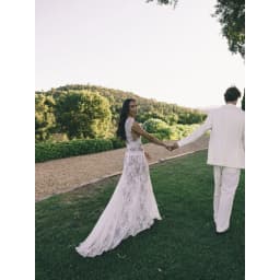 Rebecca Customized High Neck Sweep Train Prom Dress All‑Over Floral Lace vestidos de noche Crop‑Top Cut‑out Evening Dresses 2026