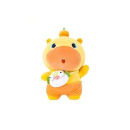 Plush Doll Orange Capybara Lulu Soft Stuffed Toy Pufferfish Crossbody Bag Throw Pillow For Sofa Home Decoration Adult Gift