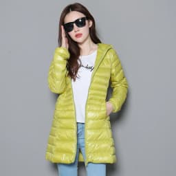 Plus Size Ultra-light Thin Down Jacket Women Long Autumn Winter Slim Hooded Warm White Duck Down Coat Women Packable Outerwear