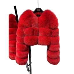 Women Faux Fox Fur Coat Solid Short Jacket V Neck Solid Long Sleeve Thick Warm Fur Office Lady Elegant Casual 2026 Autumn Winter