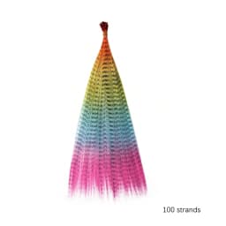 Synthetic Feather Hair Ombre Color Feather Extensions Rainbow Colorful Hair Feather Extension Long Straight Hairpieces for Girls