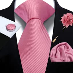 Men's Solid Necktie Cufflinks Pocket Square Lapel Pin Flower Brooch Elegant Man Wedding Shirt Accessory Set Suit Groomsmen Gifts
