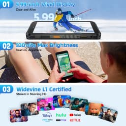 Ulefone RugKing 4G Rugged Phone Android 15 Up to 16GB+256GB AI Smartphone 9600mAh Waterproof 5.99" 50MP NFC Global Version 126dB
