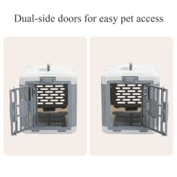 Foldable Pet Carrier, Collapsible Cat Dog Travel Crate with Secure Lock Door, Anti-Slip Mat, Portable Small Animal Kennel for Travel