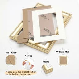 A4 Photo Frame Decorative for Living Room Gold Color Picture Frames Poster Display Holder for Wall Decoration 4x6,6x8,8x10 Inch