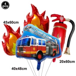 Jumbo Fireman Sam Balloons Fire Truck Foil Ballons Firefighter Themed Birthday Party Decortions Baby Shower Fire Engine Ballons