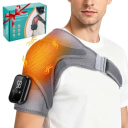 Portable Shoulder Massage Belt 3 Levels Adjustable Heating Vibration Shoulder Support Brace Wrap Pad Massage Relaxation Cordless