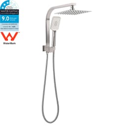 **Sydney Stock** KYLINS 2 In 1 Shower Head Set Round 8/10/12/16'' Rainfall Head Gooseneck Arm Mixer Taps Set Gun Metal Grey WELS