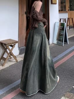 Women Denim Skirts Solid Skirt A Line Button Pocket Ankle Length Zipper Fly Empire Waist None Strech Casual Loose 2026 Autumn