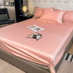 Natural Mulberry Silk Fitted Sheet Mattress Cover Queen King Size Customized Size Luxury High-End Silk Bedding Sheets