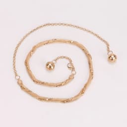 Network Woven Metal Rope Gold Chain Belts For Women Fashion Ball String Ending Thin Ladies's Waistband Decorate on Dress Shirt