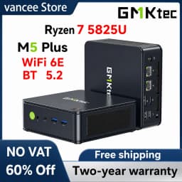 GMKtec Mini PC M5 Plus AMD Ryzen7 5825U M5 Ultra AMD Ryzen7 7730U DDR4 3200MT/s NVMe PCIe3.0 Wifi6E BT5.2 Win11 Pro Desktop Gaming Computer