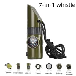 Emergency Survival Whistle Outdoor Multifunctional Whistle with Compass Thermometer Referee Whistle Camping Hiking Tools