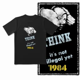 Coolmind U0014-T2 1984 Graphic Print Men T Shirt O-Neck Loose Tshirt Men 100% Cotton Tee Shirts