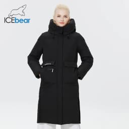 ICEbear 2023 Winter Women Jacket Long Cotton Big Pockets Ladies Coat Women's Thickened Warm Parka GWD22578-1D