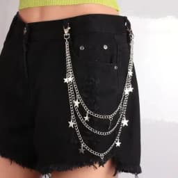 Punk Rock Layered Chain Belts Metal Keychains for Men Women Waist Key Wallet Jeans Hip-hop Pants Belt Chains Clothes Accessories
