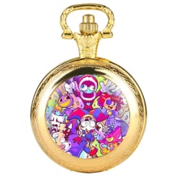The Amazing Digital Circus Dome Quartz Pocket Watch Vintage Men Women Necklace Pendant Creative Clock Gifts Reloj De Bolsillo