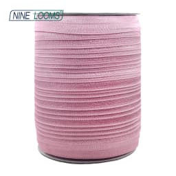 NINE LOOMS Plain Shiny Fold Over Elastics FOE 5/8" 15mm Spandex Band Tape Hair Tie Headband DIY Sewing Trim 50 100 Yard by Spool