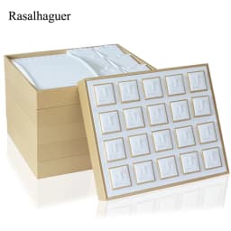 Organizer Case Jewellery Display Ring Tray Earring Holder Various Models Wholesale Luxury Gold White PU Necklace Jewelry
