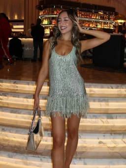 Feather Patchwork Sequin Evening Women Dress Loose Sleeveless A-line Loose Mini Vestidos 2026 Summer Party Street Lady Dresses