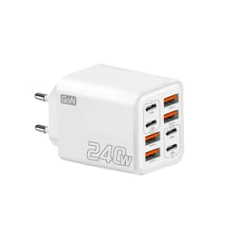 8 in 1 GaN USB C Desktop Charger 240W Fast Charge Phone Adapter Type C Cable For iPhone Samsung Xiaomi EU/US/UK Plug Charger