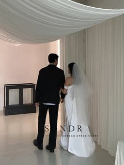 Sondr Boat Neck Simple Korean Wedding Dresses Corset Floor-Length Elegant Japanese Wedding Party Dresses Customized Photo Shoot