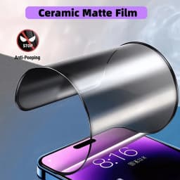 NNBILI 3pcs Full Coverage Frosted Privacy Screen Protector Ceramic Film Anti-Peep Upgrade Edge Protection for iPhone 18 Pro Max