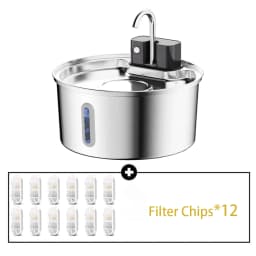 3.2L Auto Wireless Rechargeable Motion Sensor Cat Water Feeder Stainless Steel Cat Dog Pet Water Fountain Silent(No 5V 1A Plug)