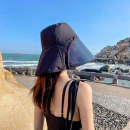 Wide Brim Full Face Cover Bucket Hat for Women Summer Beach Sun Hat with UV Protection Visor Flap Fisherman Cap Outdoor Sports
