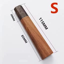 1piece Japanese Style Octagonal Handle for Kitchen Knife Handle,Red Kibao + Ebony Wood Knife Handle, Length 115mm Knife Handle