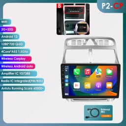 4G Carplay Android Auto Car radio stereo For Peugeot 307 307CC 307SW 2002-2013 Multimedia player GPS navi Audio 2din QLED Screen