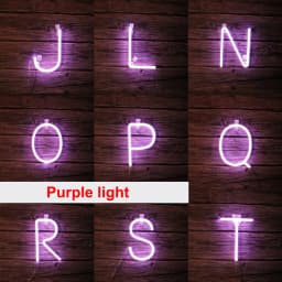 DIY Alphabet Letter Neon Light Sign & @ Number LED Night Light 22cm Height Decor Birthday Wedding Party Wall USB & Battery Case
