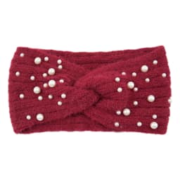 Pearl Headband Winter Ear Warmer Knitted Cross Headwrap Turban Wide Brim Headwear for Women Girls Fashion Hair Accessories