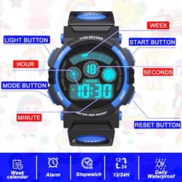 Socico Children LED Electronics Digital Watch Chronograph Clock Sport Watches 5Bar Waterproof Kids Wristwatches For Boys Girls