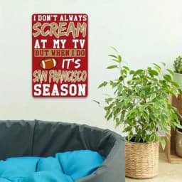 San Francisco 49ers Metal Wall Sign, NFL Licensed Man Cave Decor, Vintage Football Gift for Fans