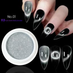 9D Meteorite Cat Eye Powder Strong Magnetic Nail Glitter Pigment Manicure Holographic Laser Chrome Dust Can Use With Polish Gel