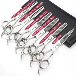 6 Inch Barber Specificlied Shears Professional Hairdressing Scissors Hairdresser Clippers Set Flat Thinning Hair Cutting Tools