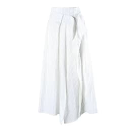 [EAM] High Waist Gray Striped Irregular Pleated Elegant A-line Half-body Skirt Women Fashion Tide New Spring Autumn 2026 1DJ7864