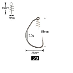Spinpoler Raptor Weighted Swimbait Hooks 5/0 7/0 10/0 Twistlock Centering Pin Spring High Carbon Steel Weedless Fishing Hooks