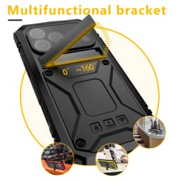 Shockproof Armor Metal Aluminum Case for iPhone 17 Pro Max 16 15 14 13 12 11 Pro 16E Air Full Protective Bumper Kickstand Cover