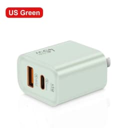45W GaN Fast Charger Dual Port USB C PD3.0 QC3.0 Quick Charging Block Fireproof PC Wall Adapter For Smart Mobile Phones