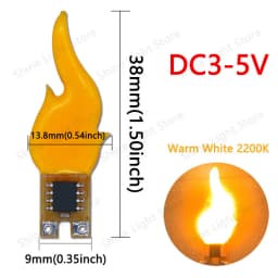10/30/50/100pcs LED Flash Candle Flame DC3V 20mA Retro Edison LED Filament WarmWhite Diode LED Bead Accessories Light DIY