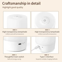 LED Touch Night Light USB Rechargeable Table Lamp With Remote Control Switch 3 Colors Dimmable Bedside Night Lamp Bedroom Decor