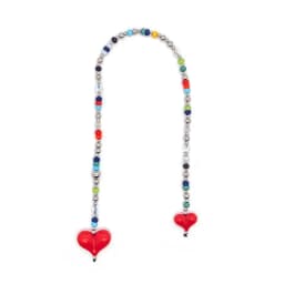 Red Love Y2k Keychain Beads Keychain Korean Bag Charms For Handbags Bag Pendant Handmade Beaded Keyring Vintage Bag Jewelry 2025